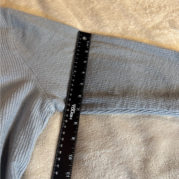 Simply Southern Ribbed Waffle Knit Sweatshirt Large Blue Gray Cow Print Tongue - Picture 10 of 10